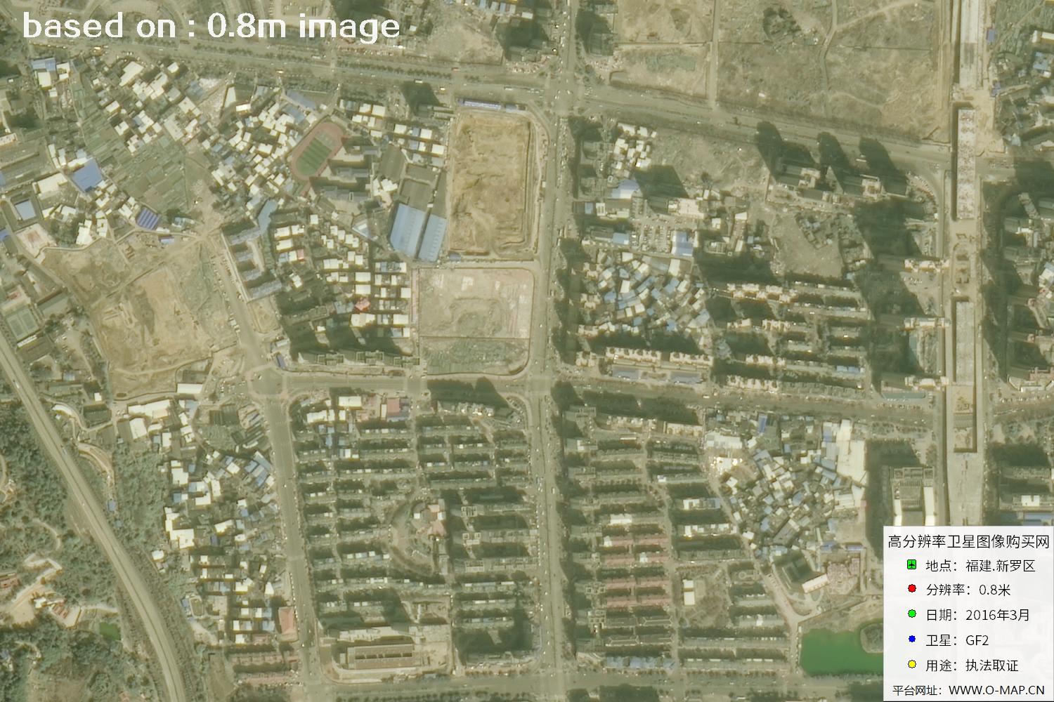 福建新罗区0.8米高分二号卫星图像