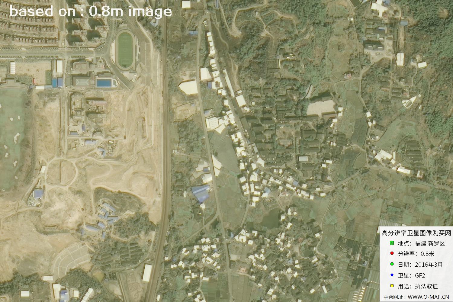 福建新罗区0.8米高分二号卫星图像