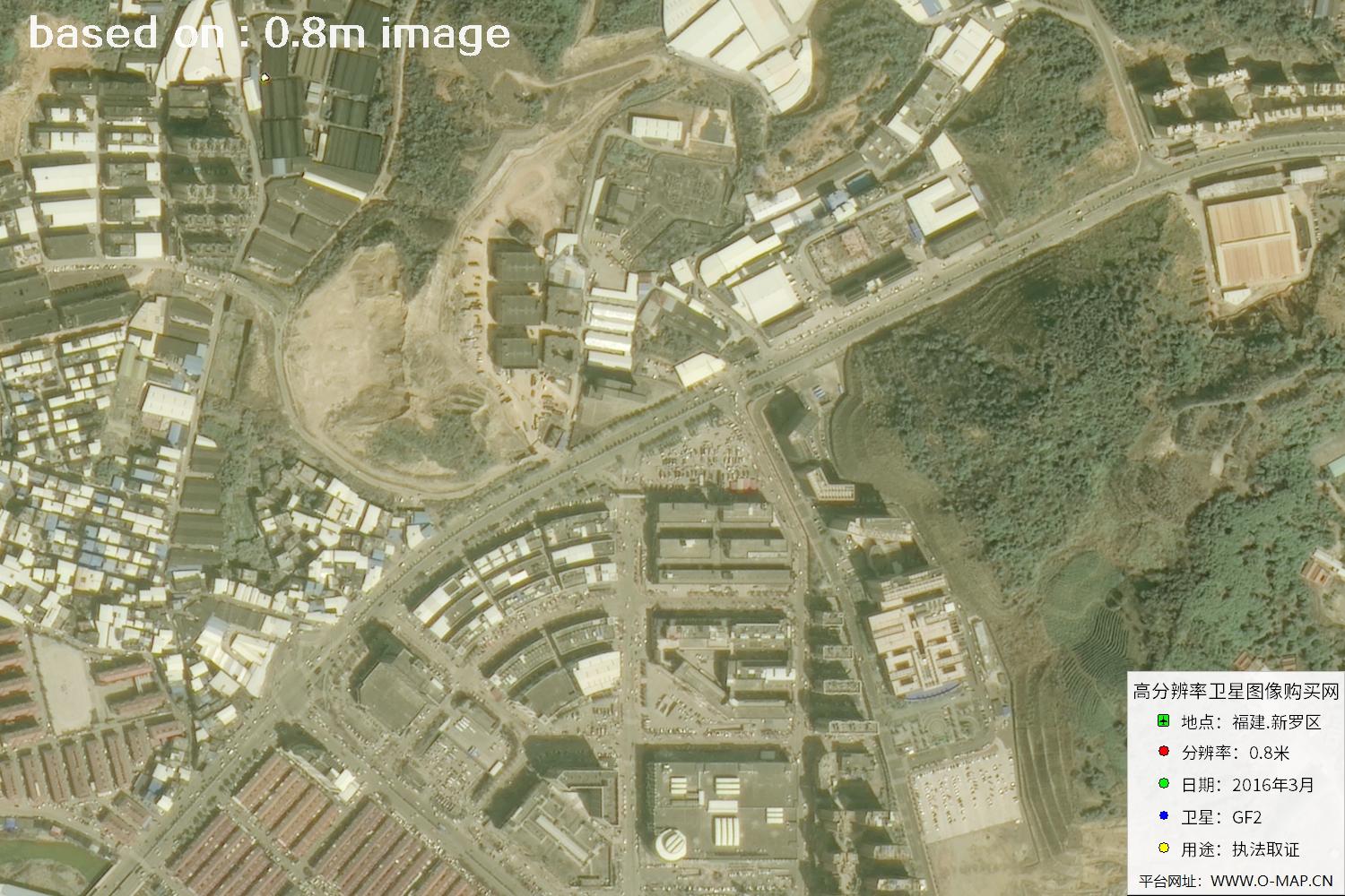 福建新罗区0.8米高分二号卫星图像