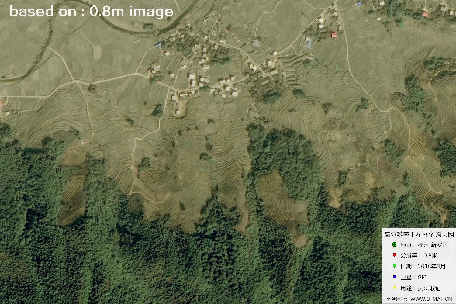福建新罗区0.8米高分二号卫星图像