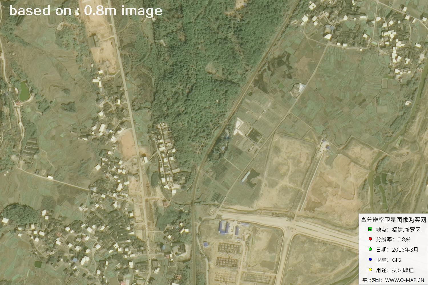 福建新罗区0.8米高分二号卫星图像