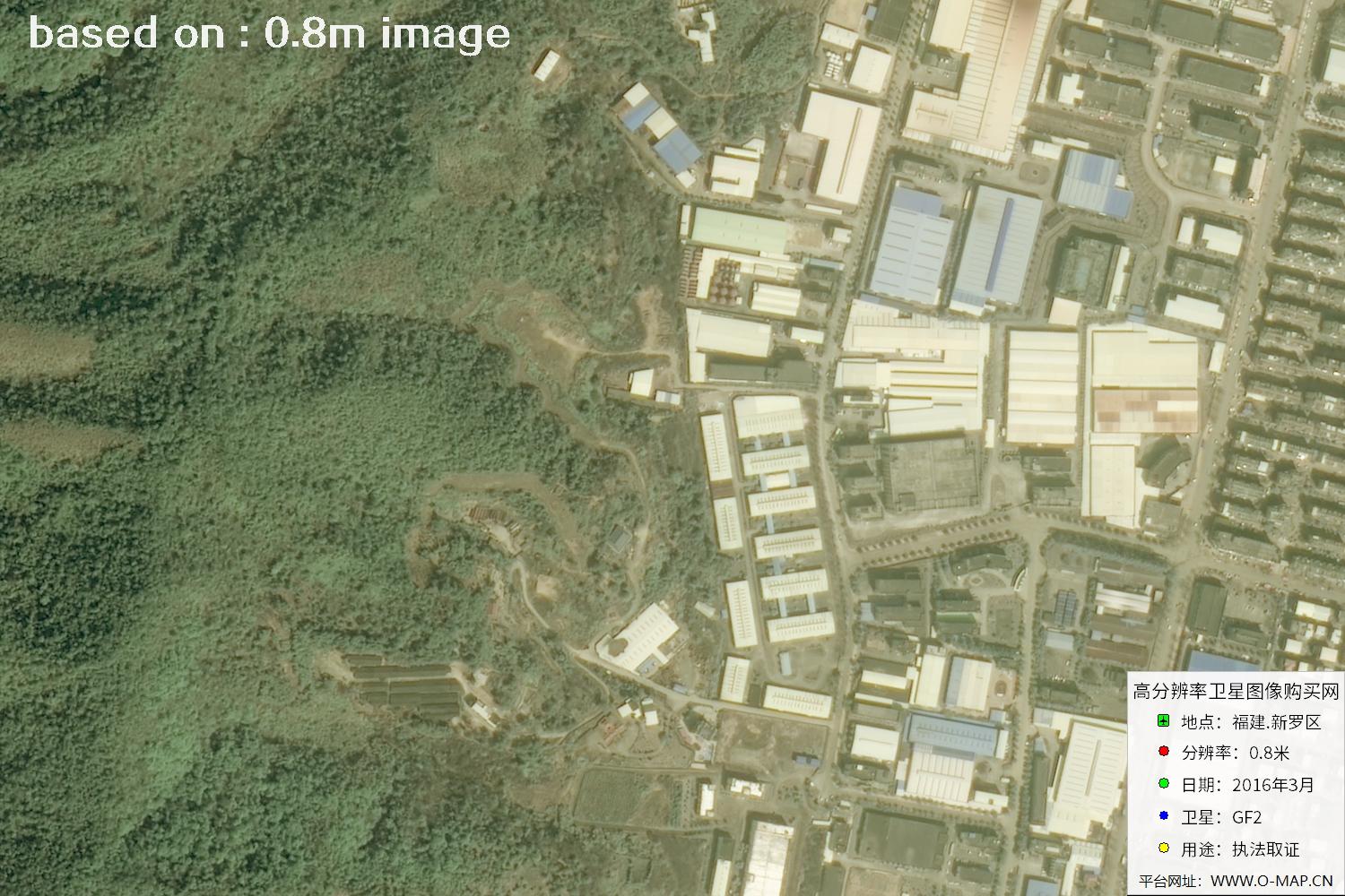 福建新罗区0.8米高分二号卫星图像