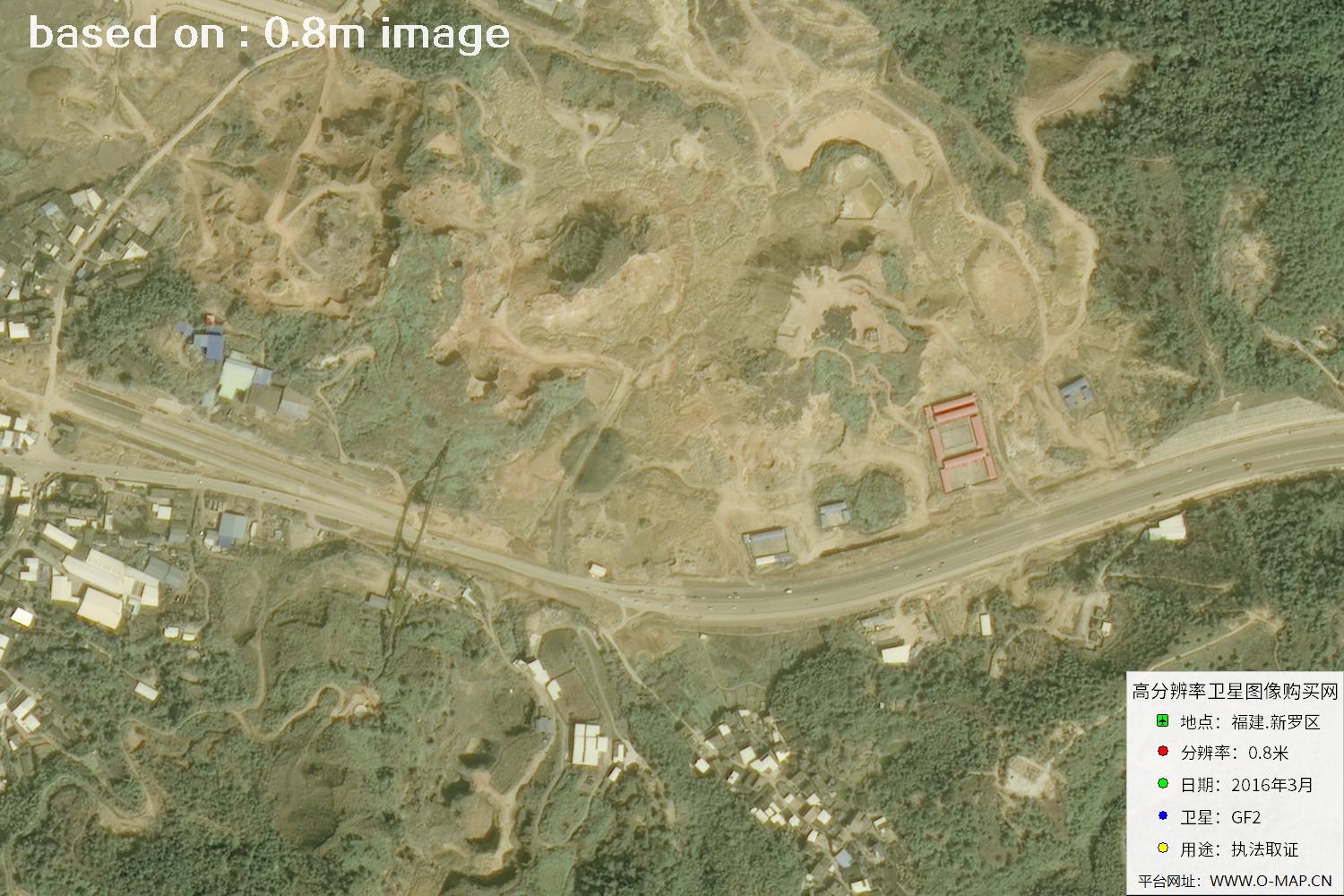 福建新罗区0.8米高分二号卫星图像