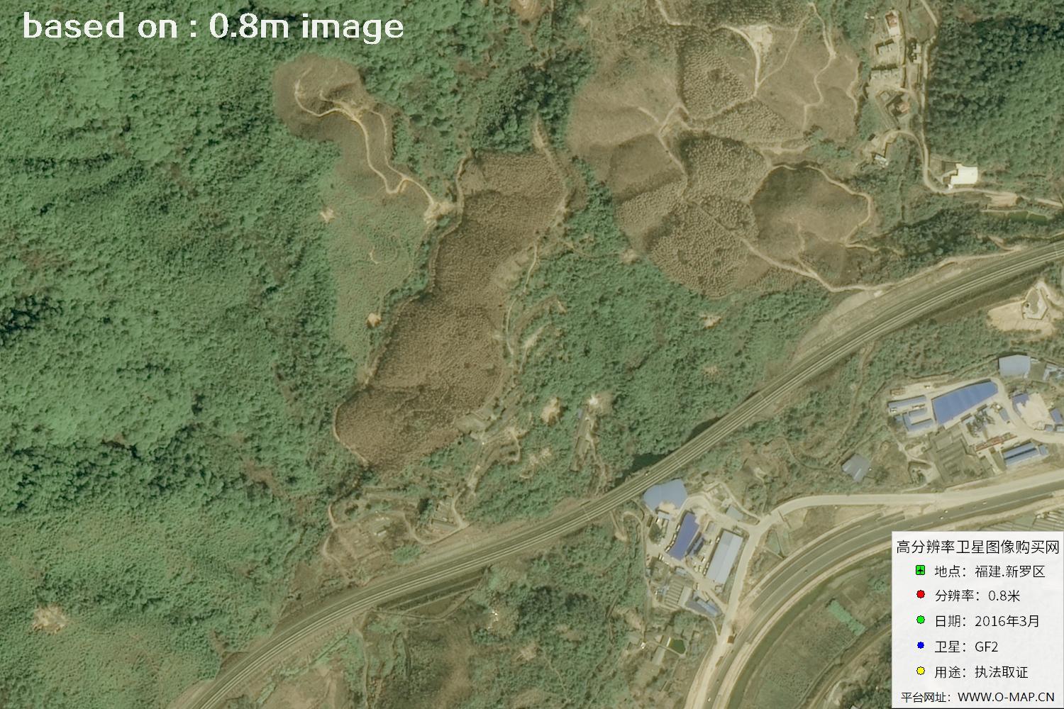 福建新罗区0.8米高分二号卫星图像