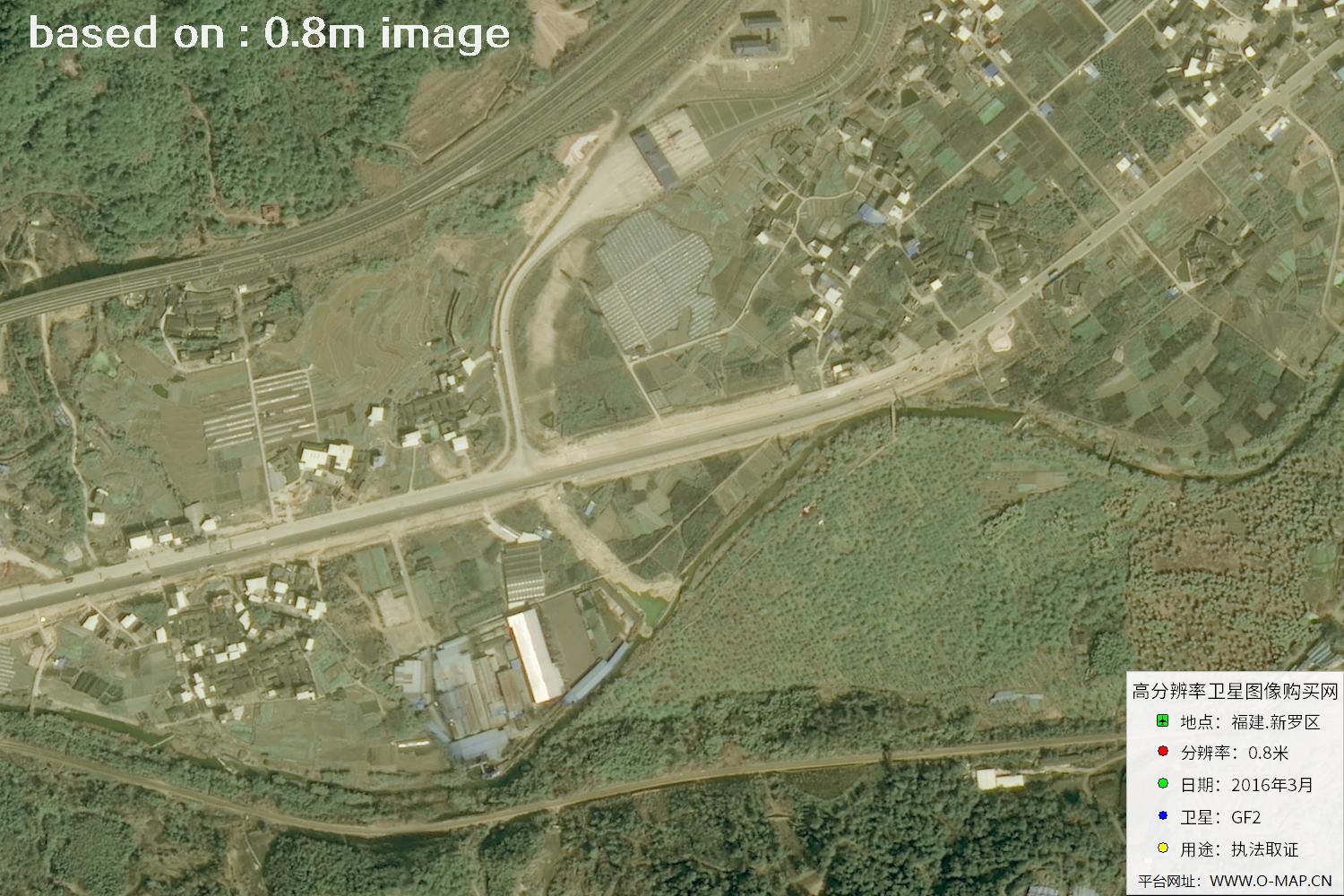 福建新罗区0.8米高分二号卫星图像