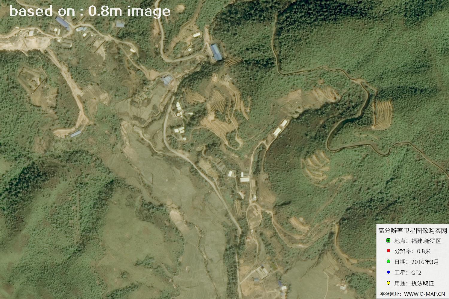 福建新罗区0.8米高分二号卫星图像