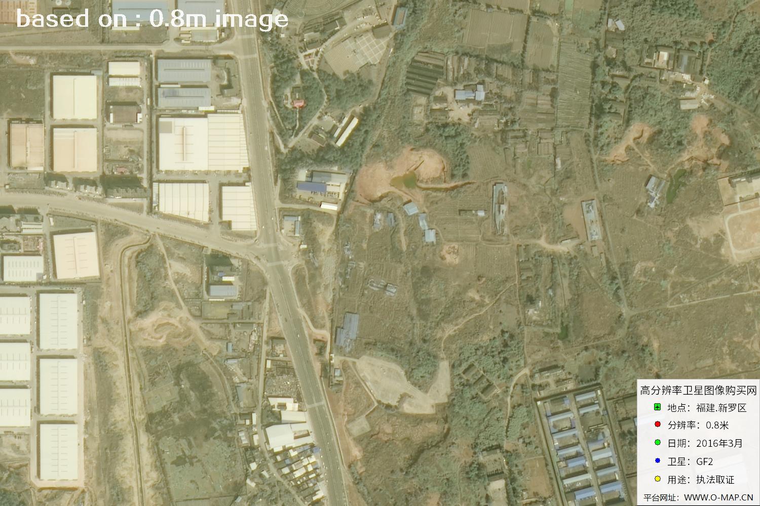 福建新罗区0.8米高分二号卫星图像