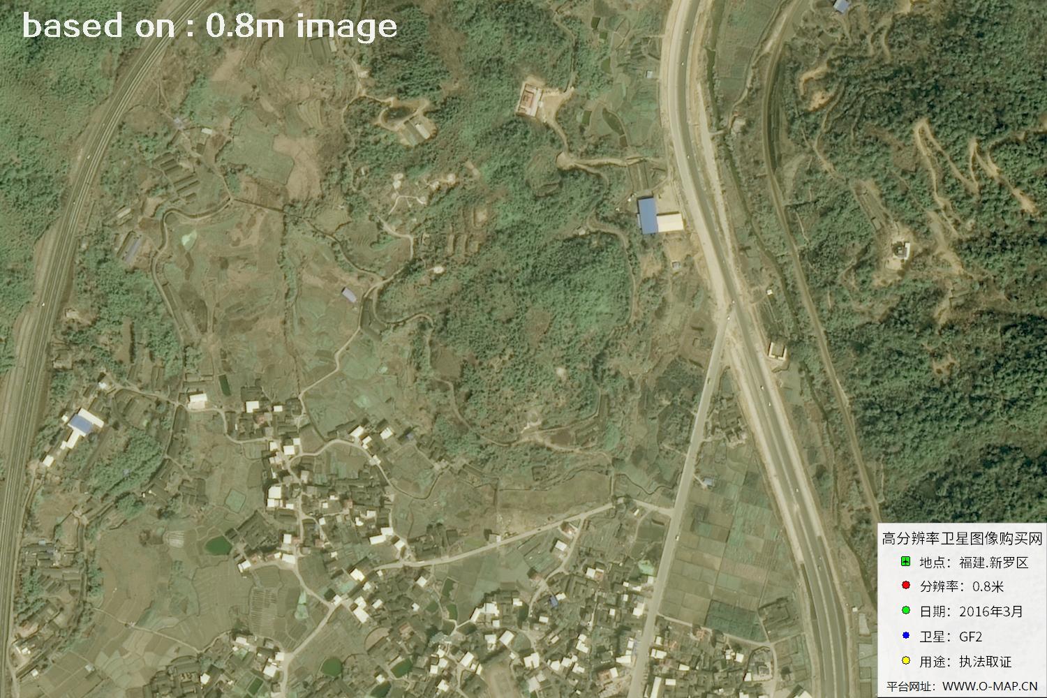 福建新罗区0.8米高分二号卫星图像