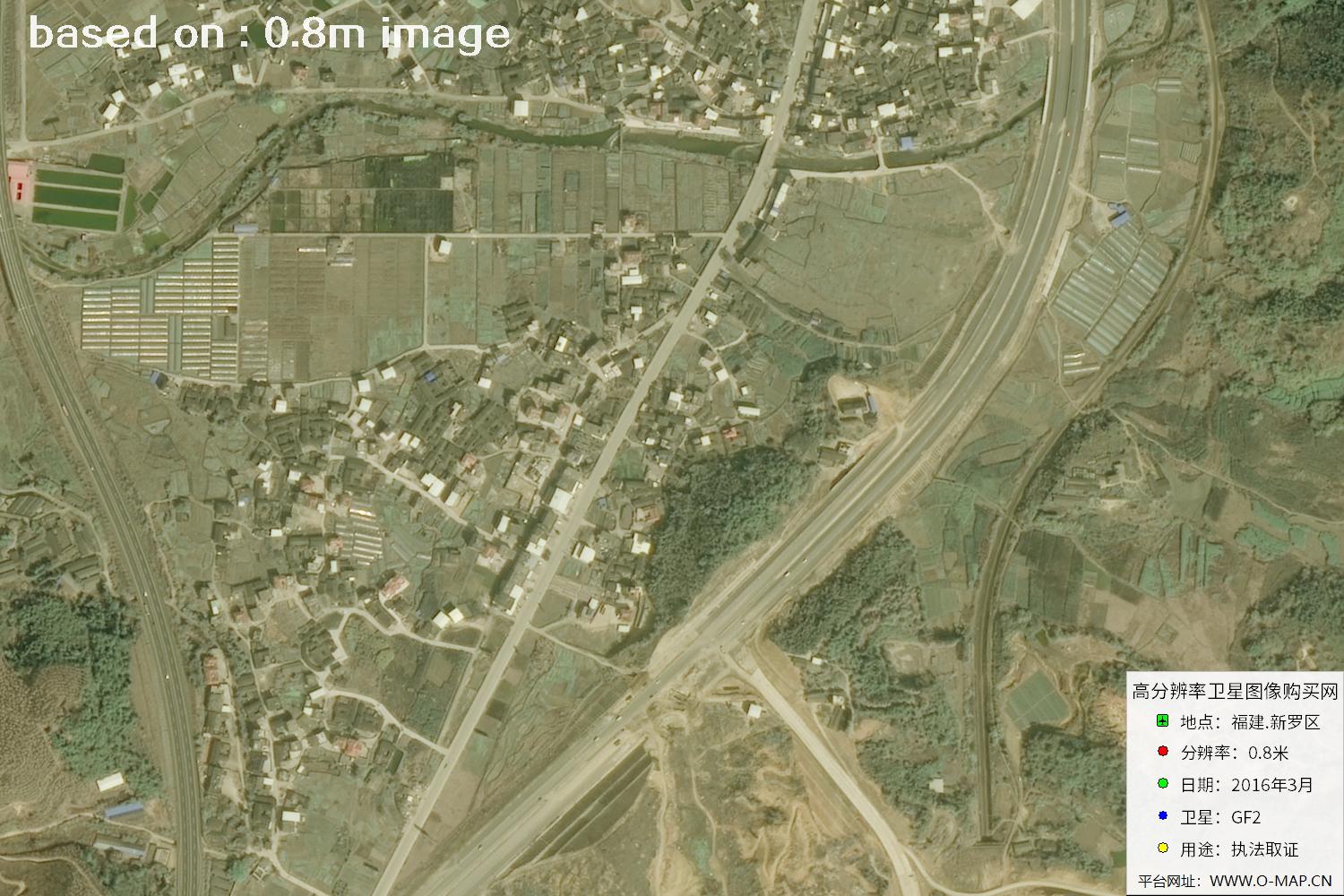 福建新罗区0.8米高分二号卫星图像
