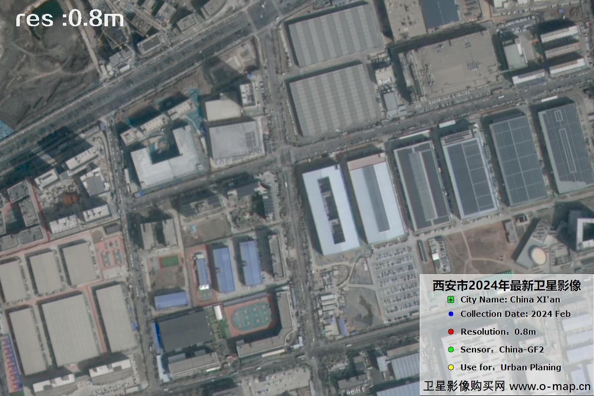 2024年2月份西安市未央宫遗址及周边GF2卫星影像图
