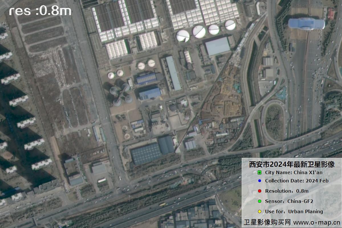 2024年2月份西安市未央宫遗址及周边GF2卫星影像图