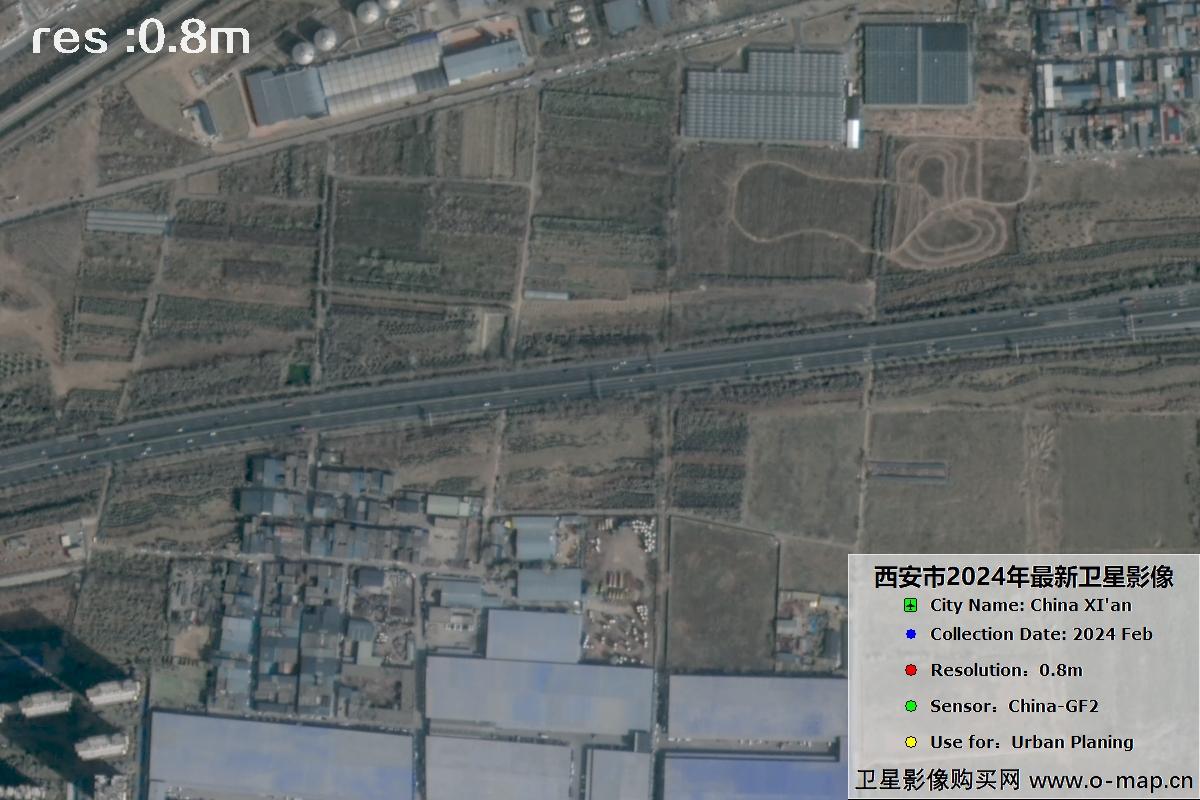 2024年2月份西安市未央宫遗址及周边GF2卫星影像图