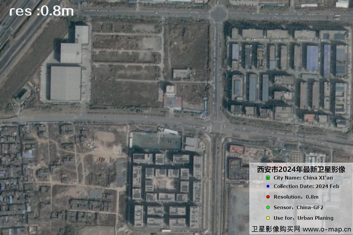 2024年2月份西安市未央宫遗址及周边GF2卫星影像图