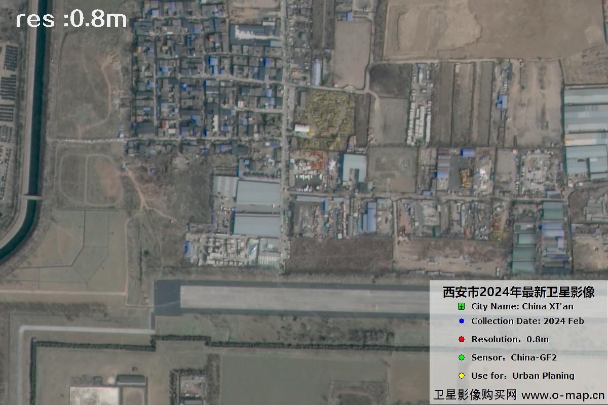 2024年2月份西安市未央宫遗址及周边GF2卫星影像图
