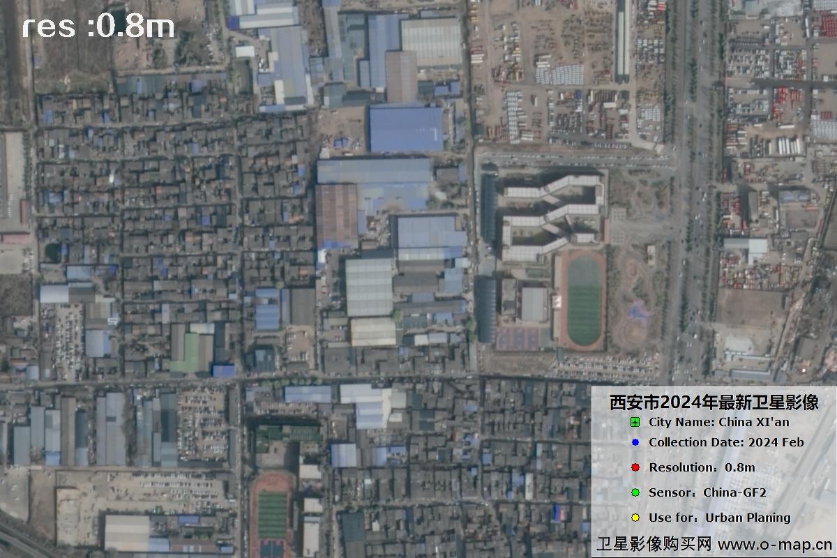 2024年2月份西安市未央宫遗址及周边GF2卫星影像图