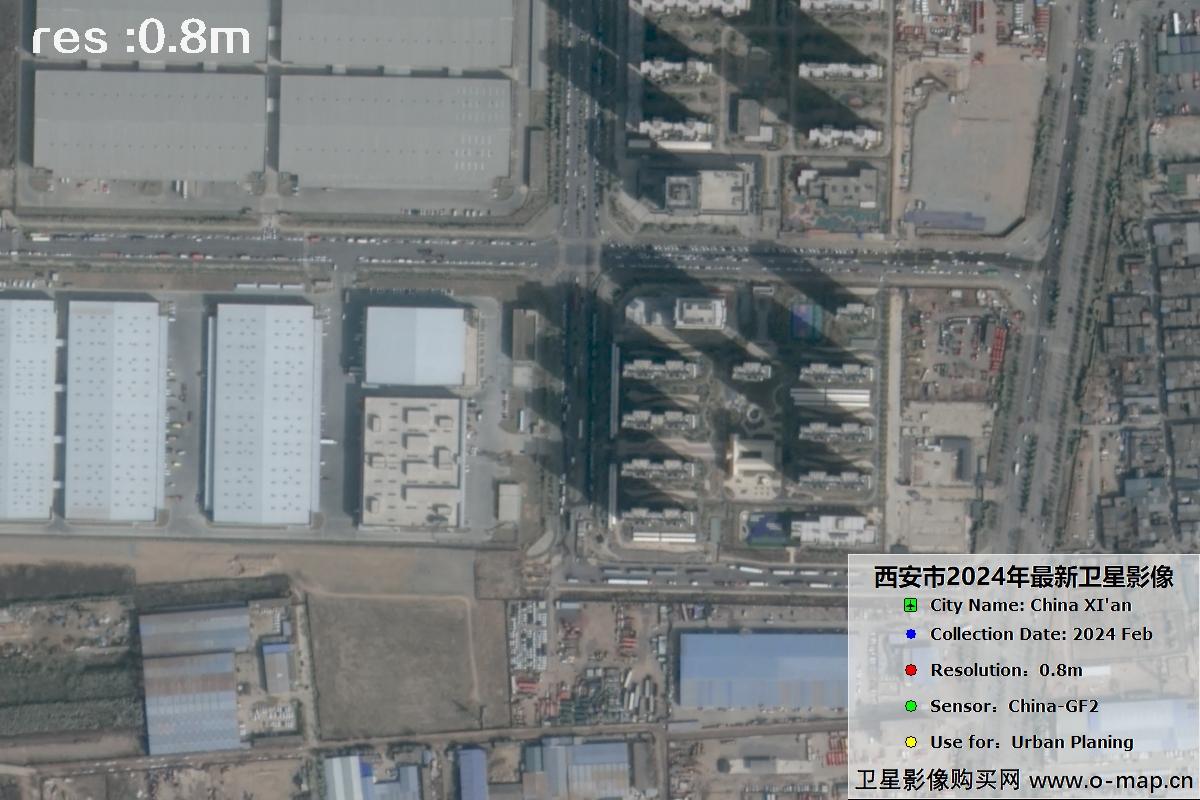2024年2月份西安市未央宫遗址及周边GF2卫星影像图