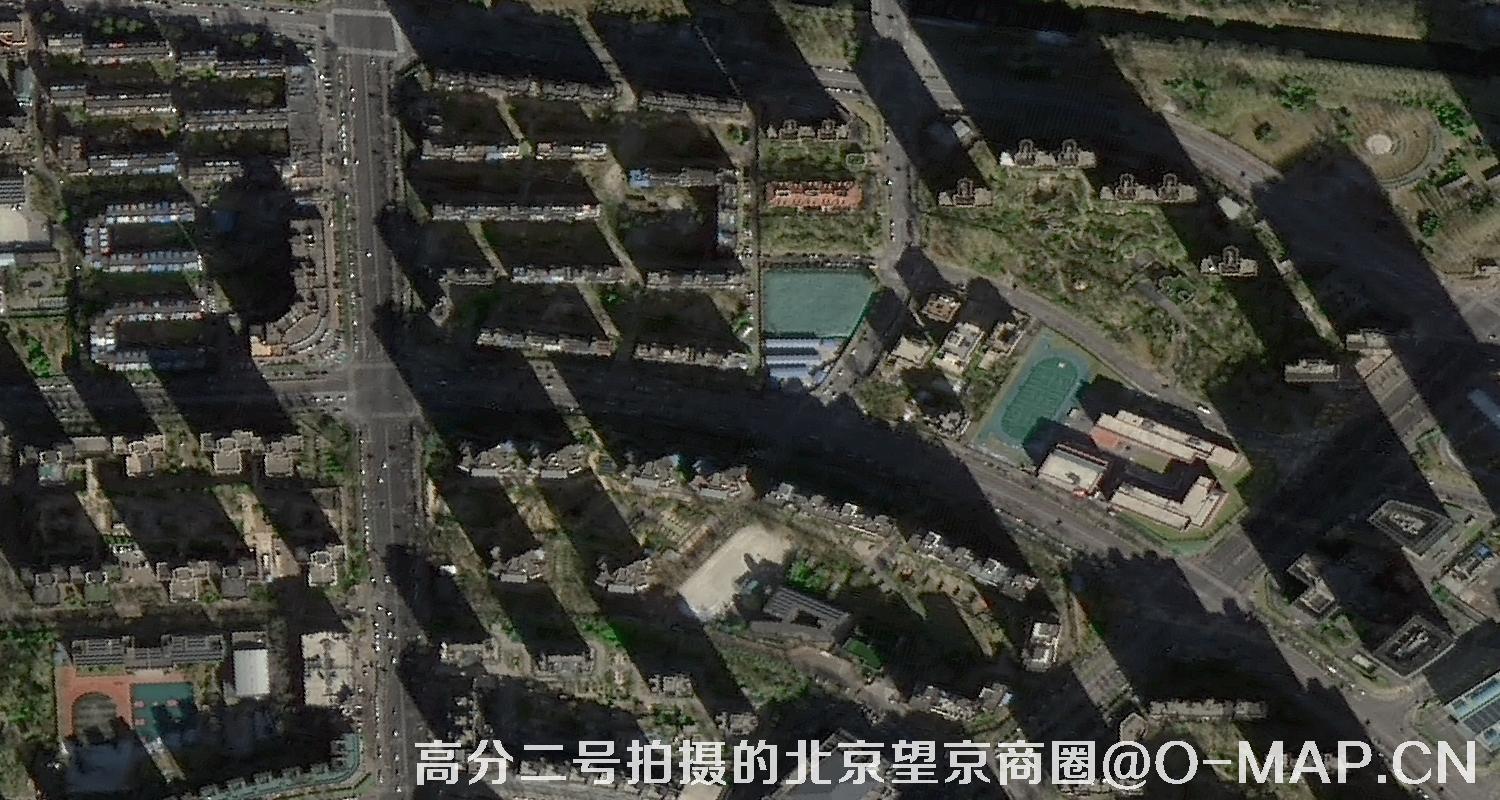 高分二号卫星拍摄的北京市望京商圈