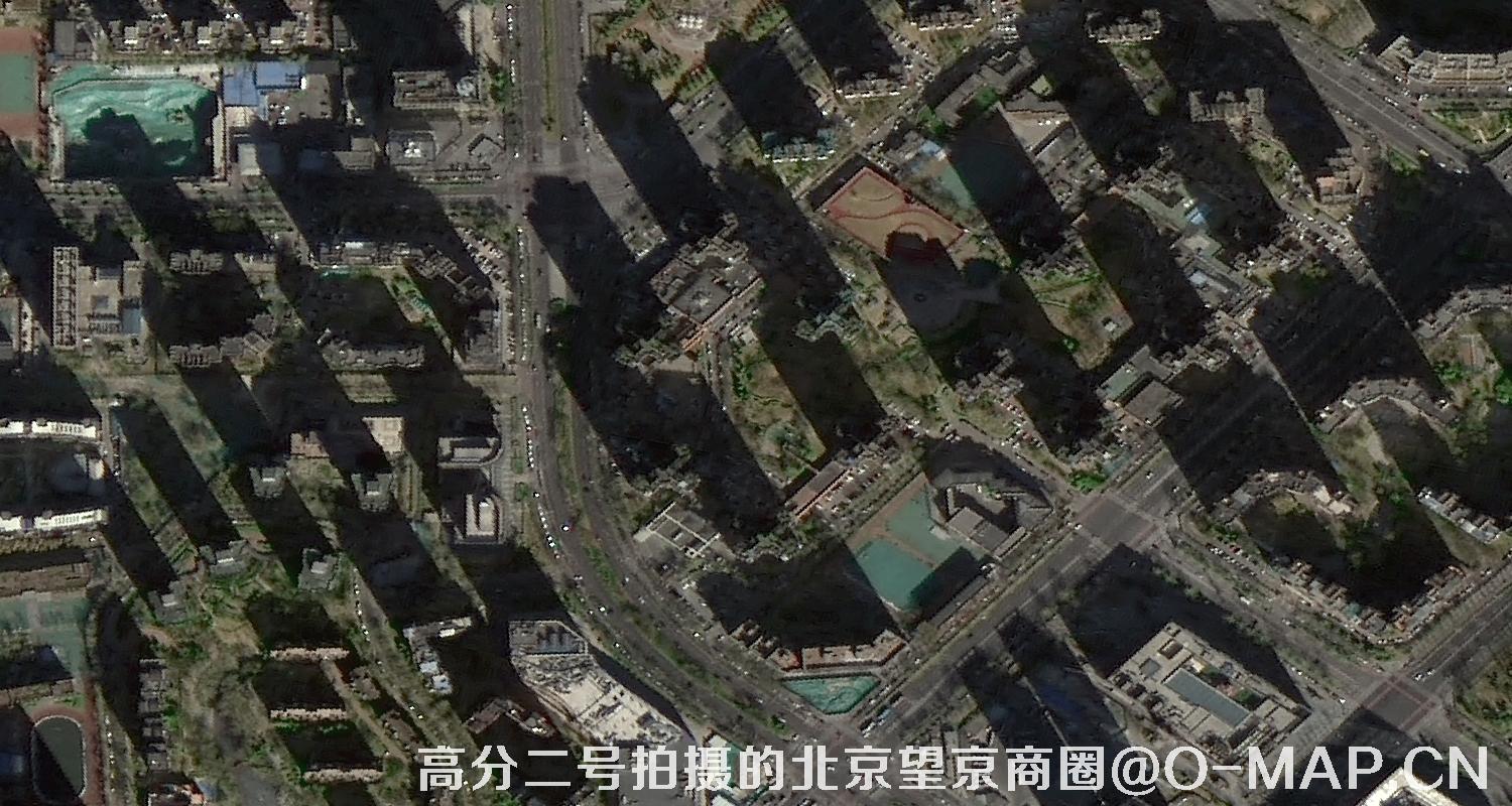 高分二号卫星拍摄的北京市望京商圈