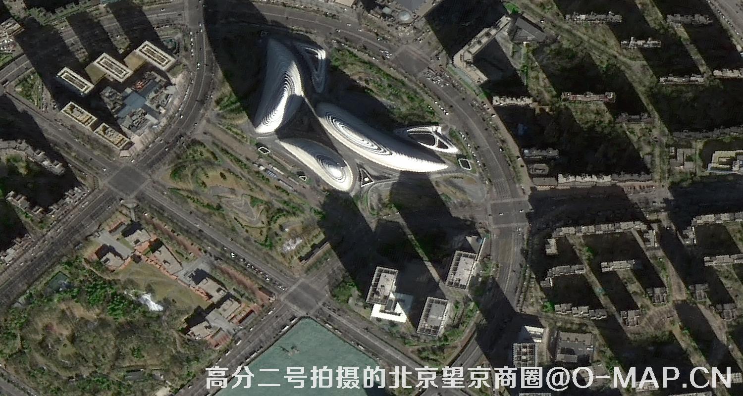 高分二号卫星拍摄的北京市望京商圈