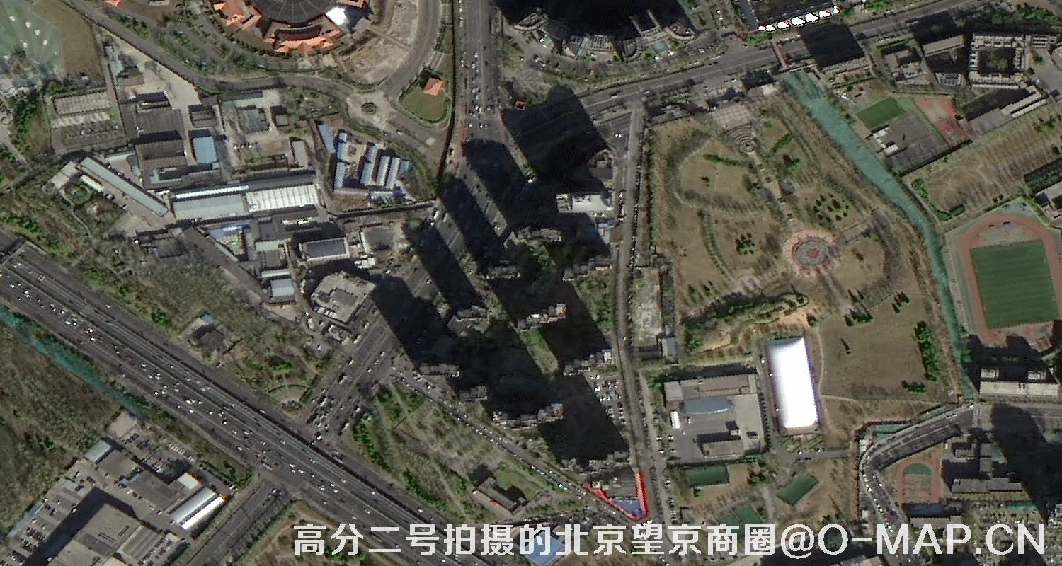 高分二号卫星拍摄的北京市望京商圈