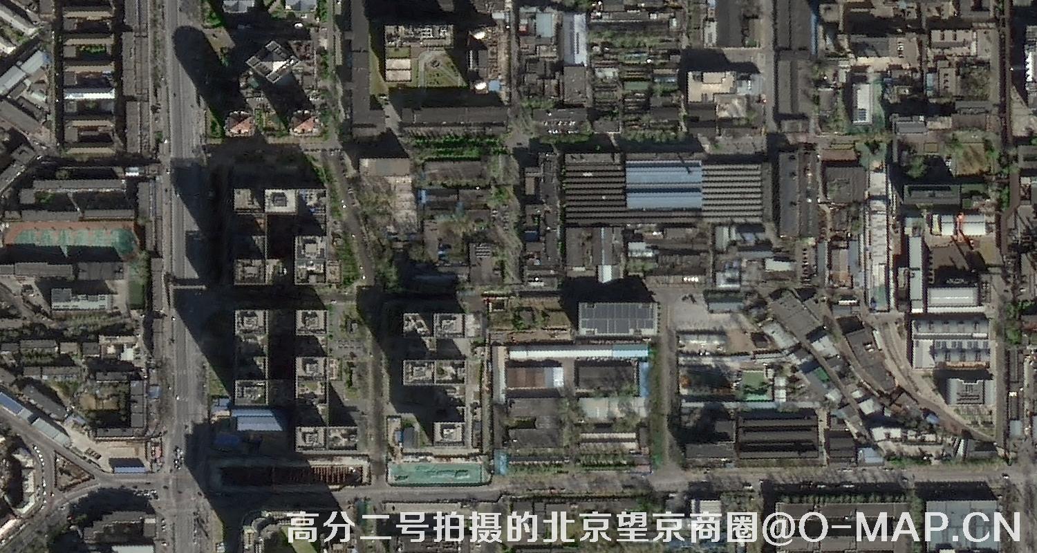 高分二号卫星拍摄的北京市望京商圈