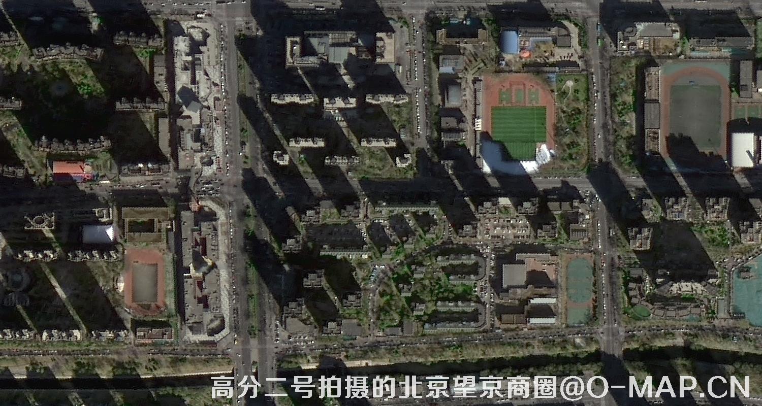 高分二号卫星拍摄的北京市望京商圈