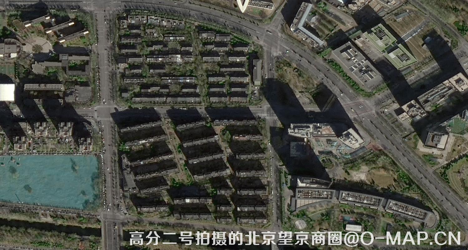 高分二号卫星拍摄的北京市望京商圈