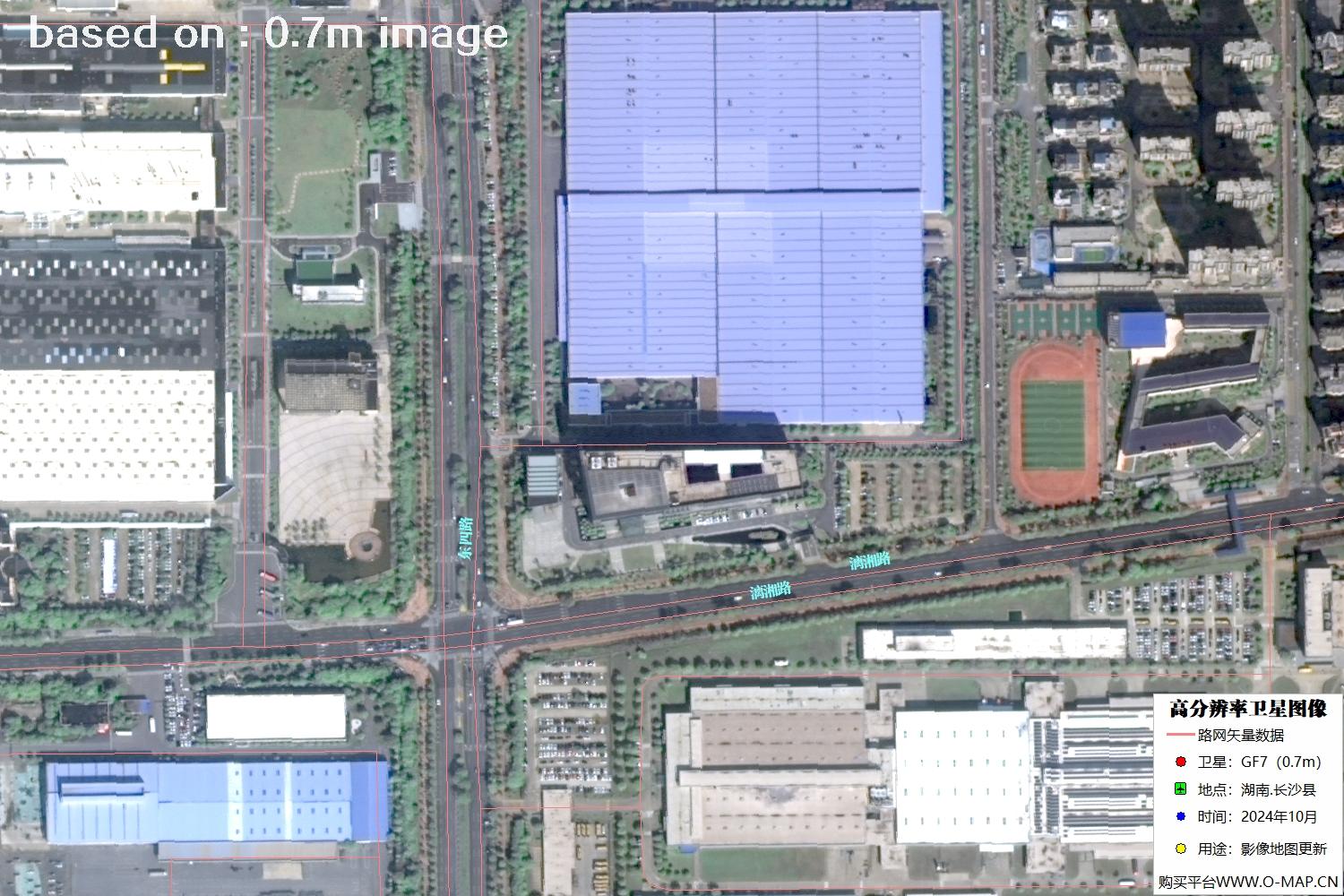 高分七号2024年10月份拍摄的湖南省长沙县卫星图像