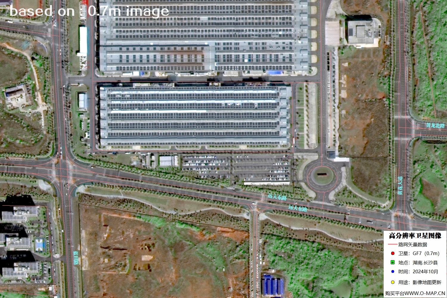 高分七号2024年10月份拍摄的湖南省长沙县卫星图像