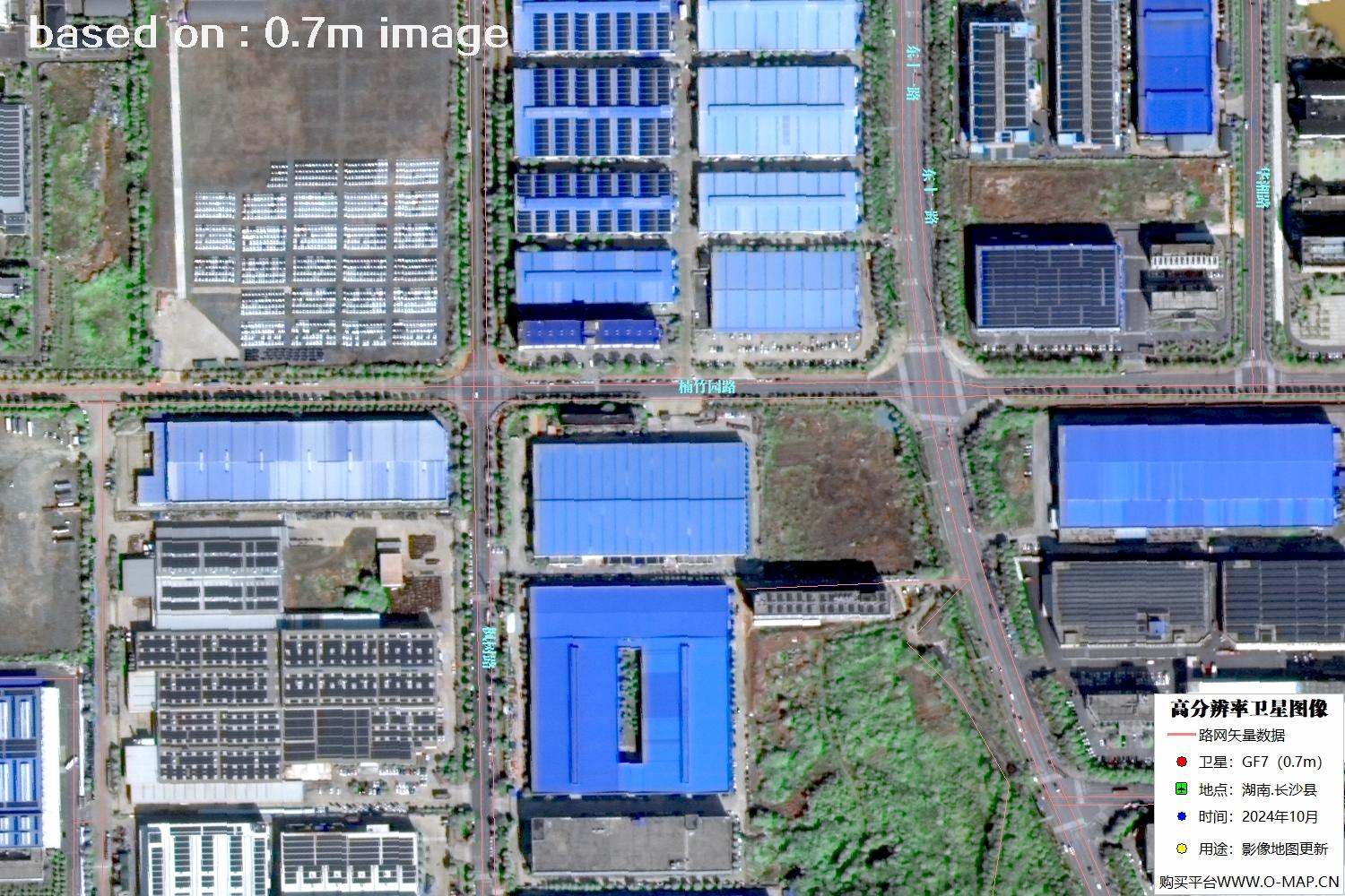 高分七号2024年10月份拍摄的湖南省长沙县卫星图像