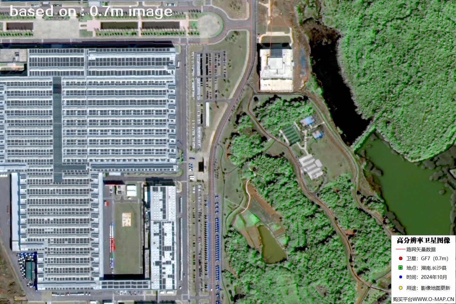 高分七号2024年10月份拍摄的湖南省长沙县卫星图像