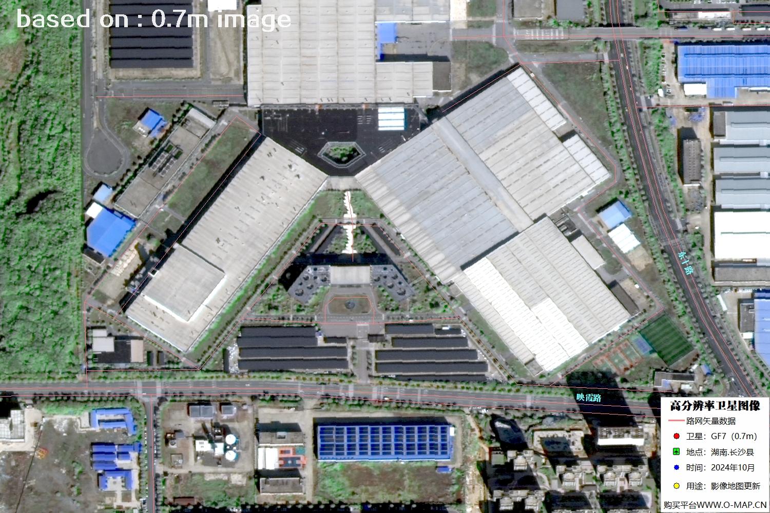 高分七号2024年10月份拍摄的湖南省长沙县卫星图像