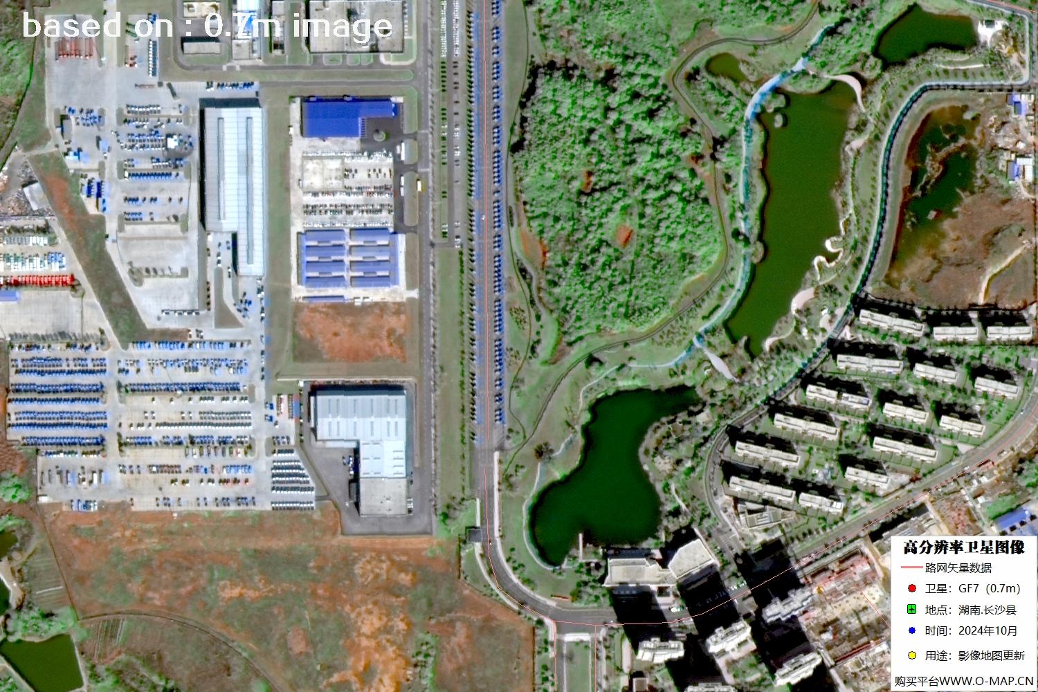 高分七号2024年10月份拍摄的湖南省长沙县卫星图像