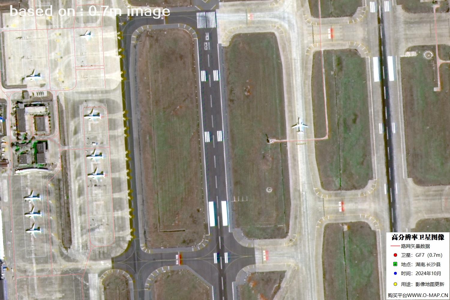 高分七号2024年10月份拍摄的湖南省长沙县卫星图像