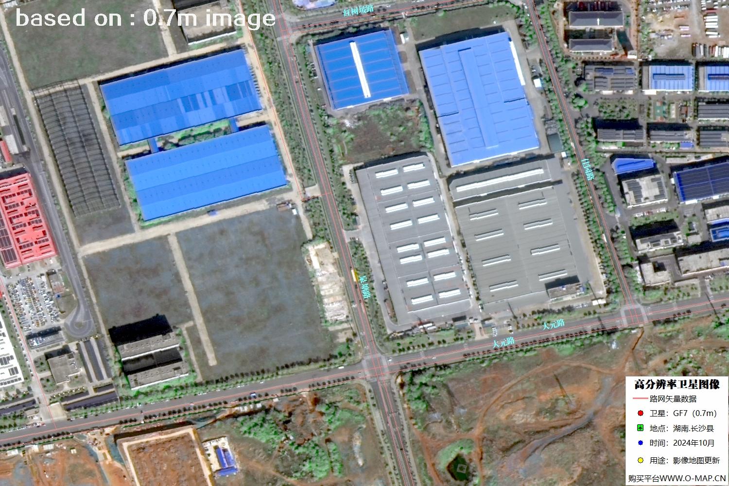 高分七号2024年10月份拍摄的湖南省长沙县卫星图像