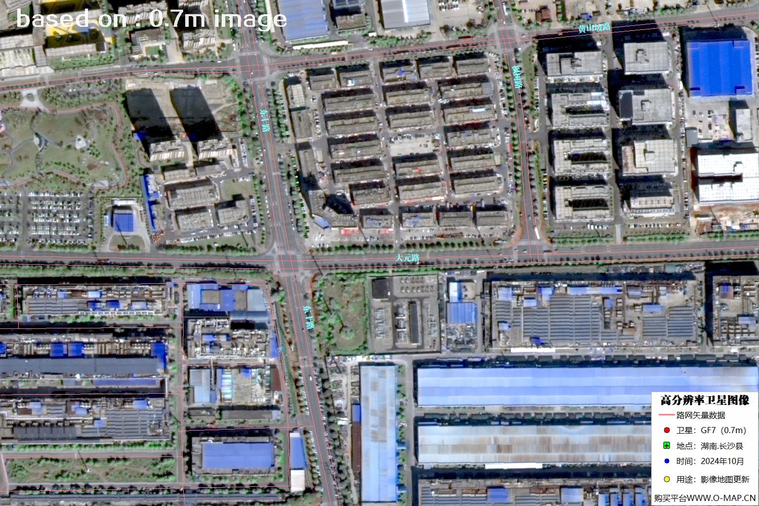 高分七号2024年10月份拍摄的湖南省长沙县卫星图像