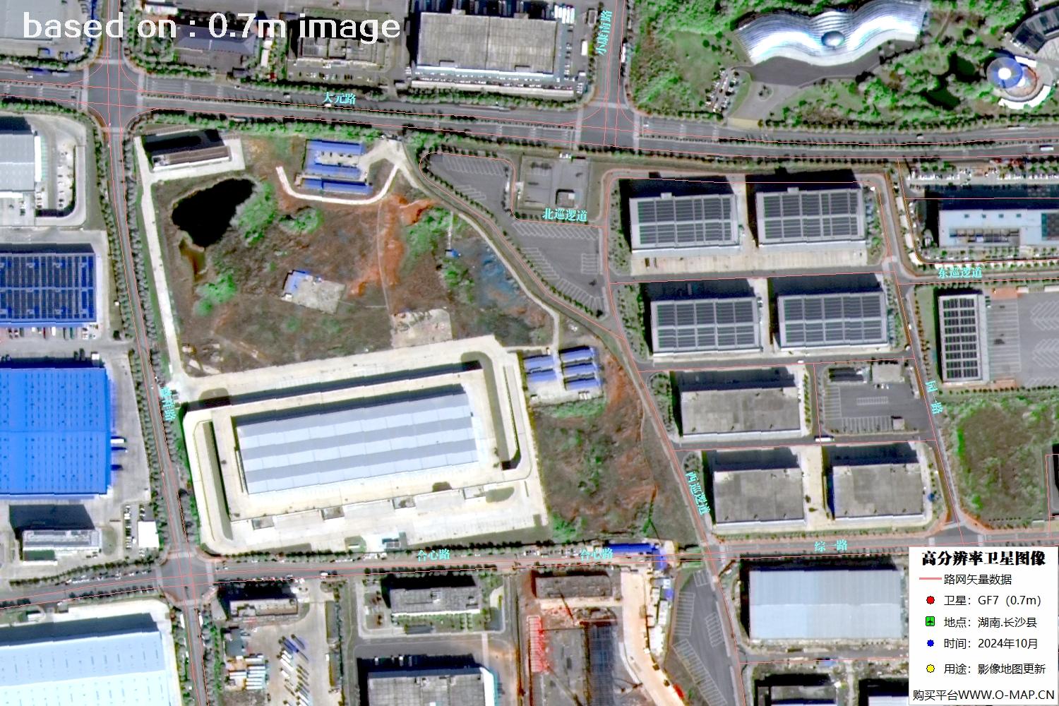 高分七号2024年10月份拍摄的湖南省长沙县卫星图像