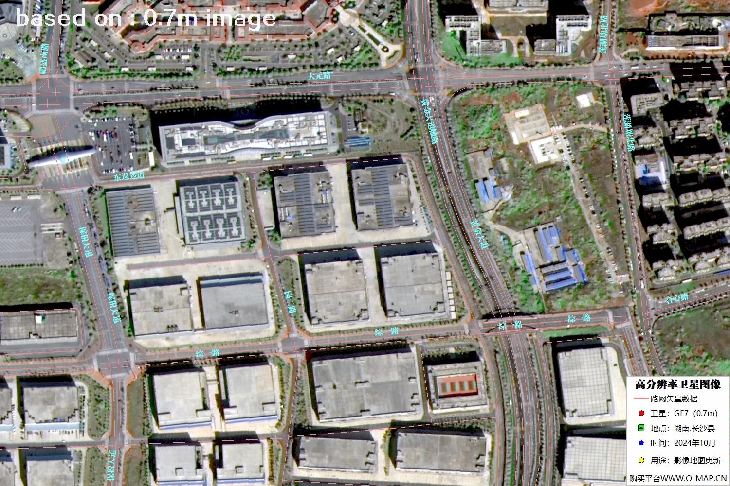 高分七号2024年10月份拍摄的湖南省长沙县卫星图像