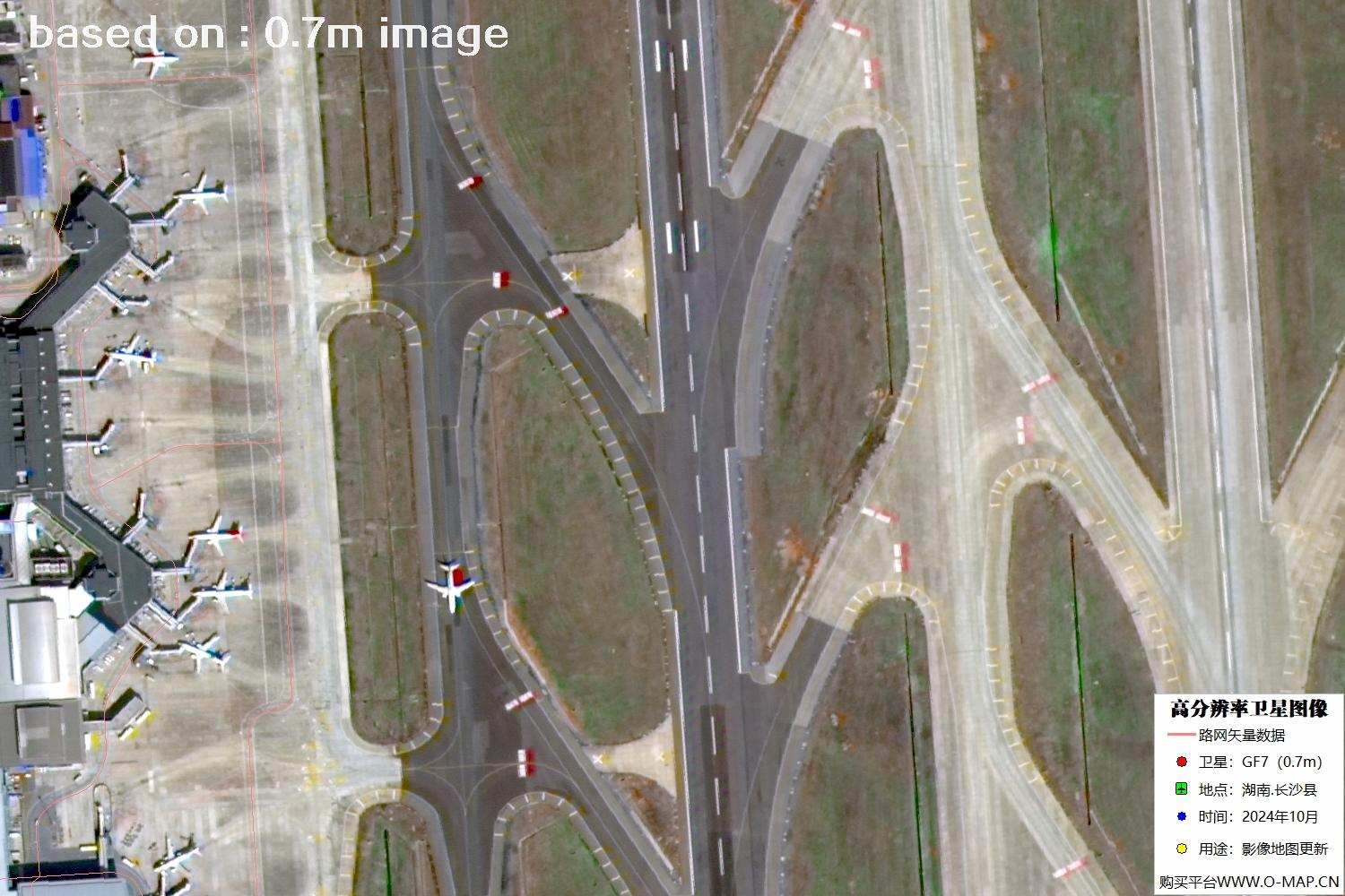 高分七号2024年10月份拍摄的湖南省长沙县卫星图像
