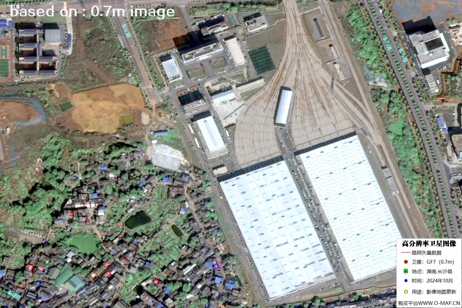 高分七号2024年10月份拍摄的湖南省长沙县卫星图像