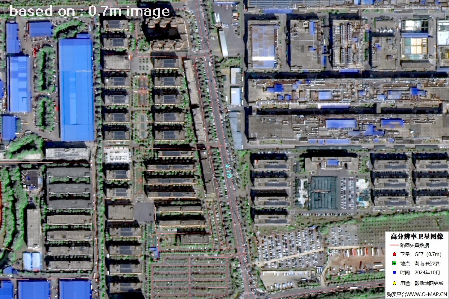 高分七号2024年10月份拍摄的湖南省长沙县卫星图像