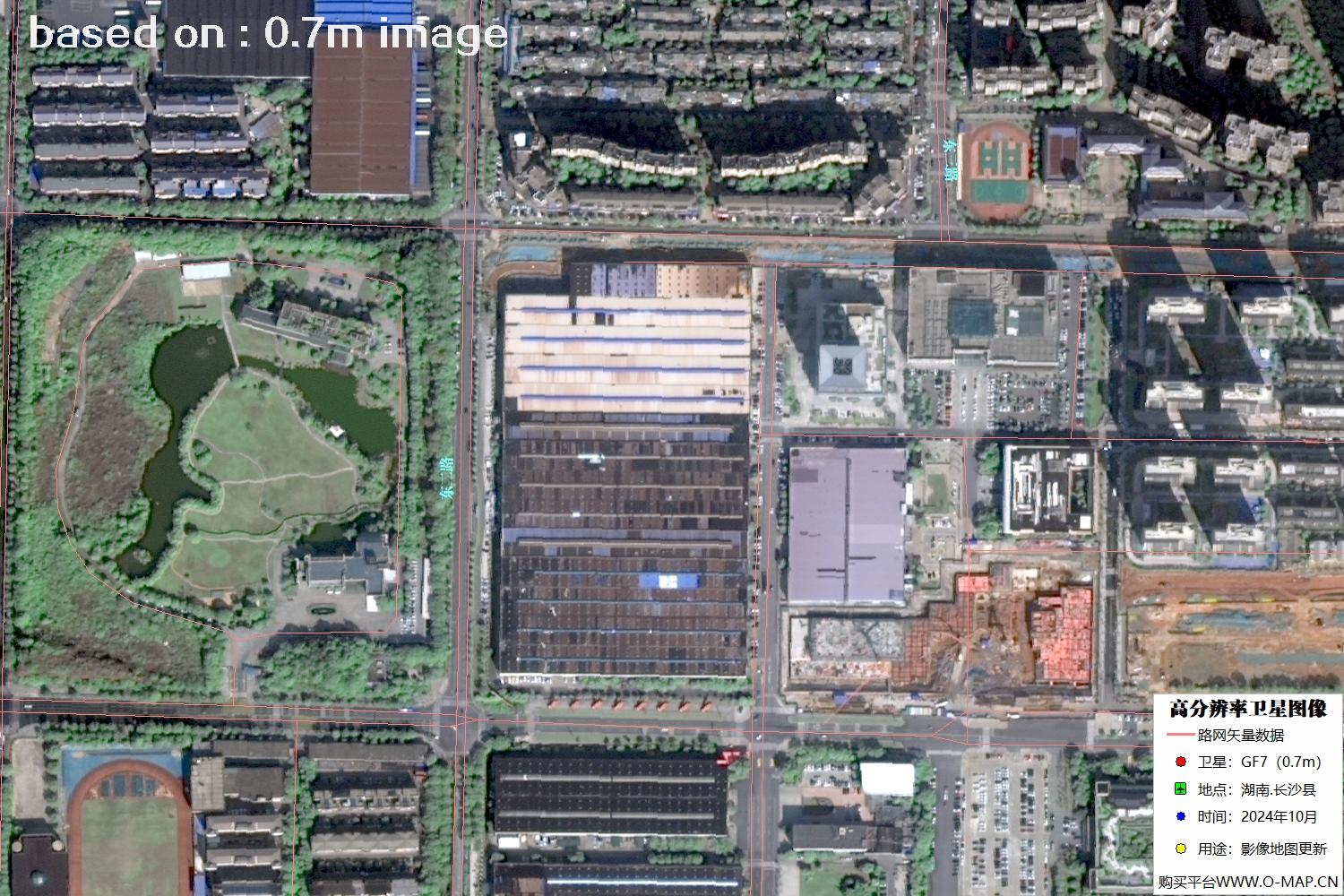 高分七号2024年10月份拍摄的湖南省长沙县卫星图像