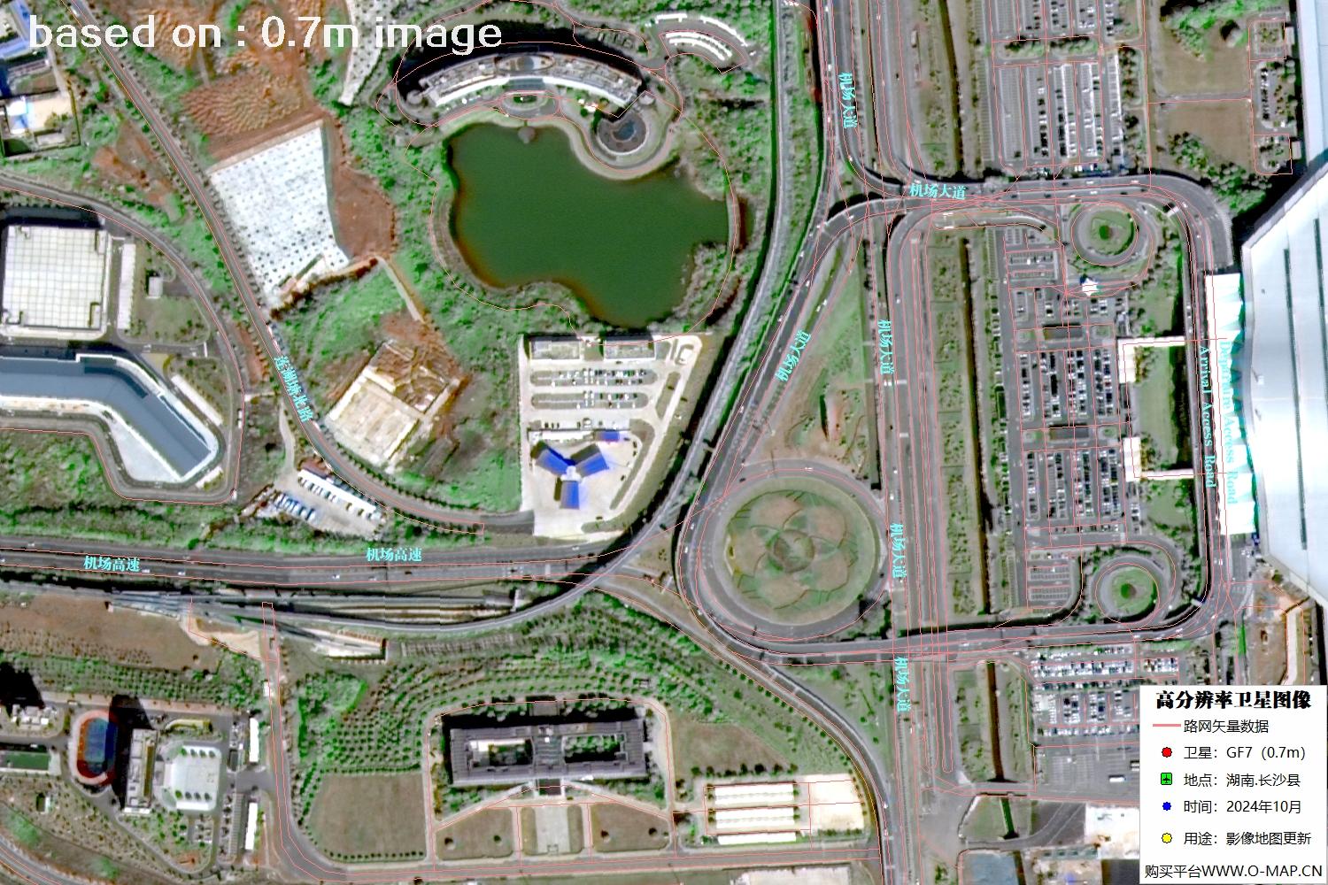 高分七号2024年10月份拍摄的湖南省长沙县卫星图像