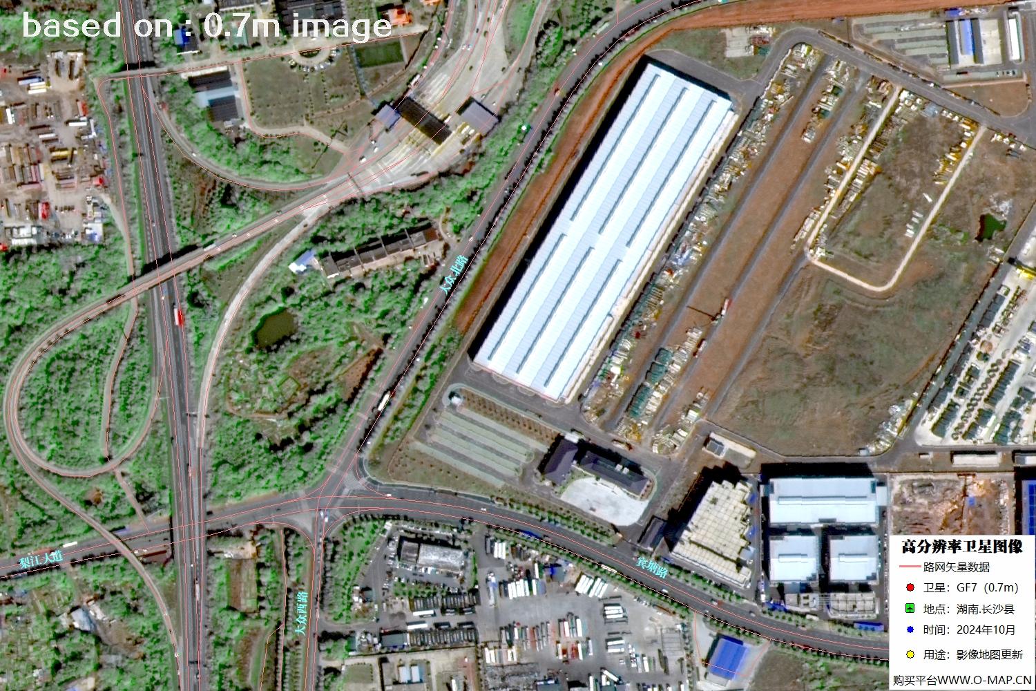 高分七号2024年10月份拍摄的湖南省长沙县卫星图像