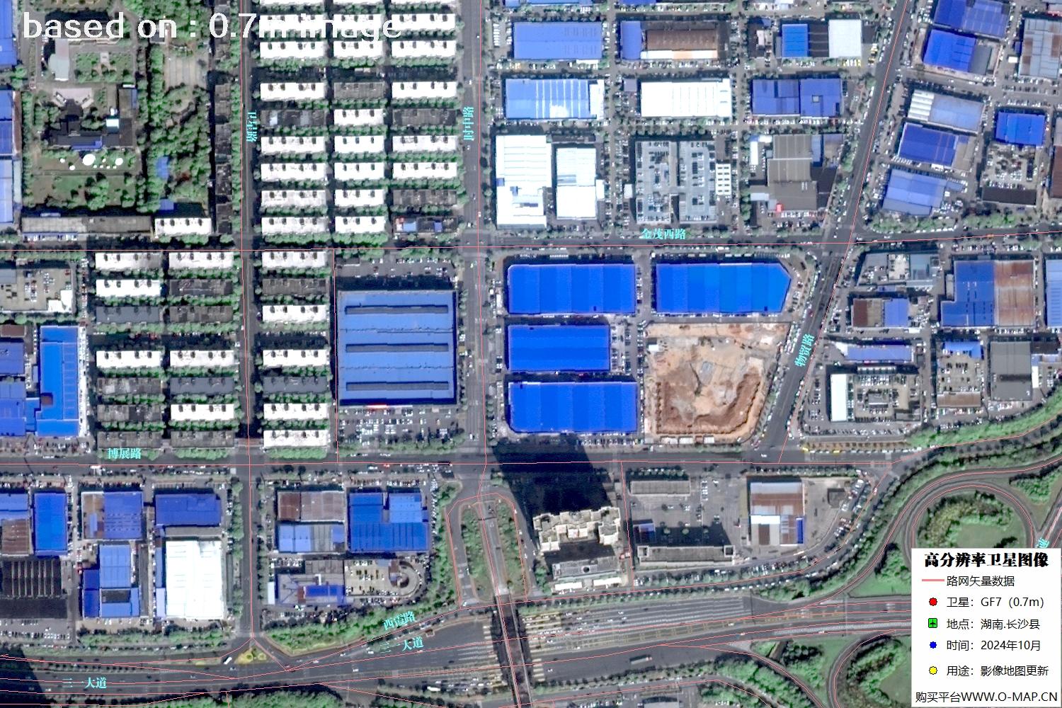 高分七号2024年10月份拍摄的湖南省长沙县卫星图像