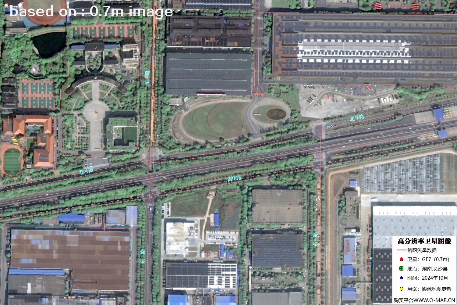 高分七号2024年10月份拍摄的湖南省长沙县卫星图像
