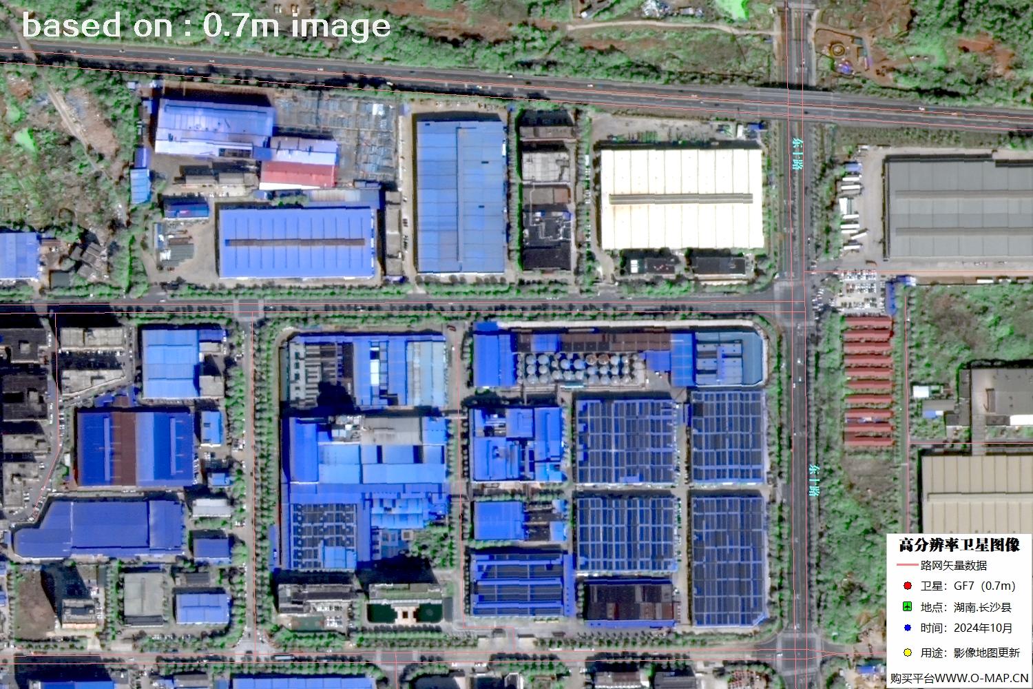 高分七号2024年10月份拍摄的湖南省长沙县卫星图像