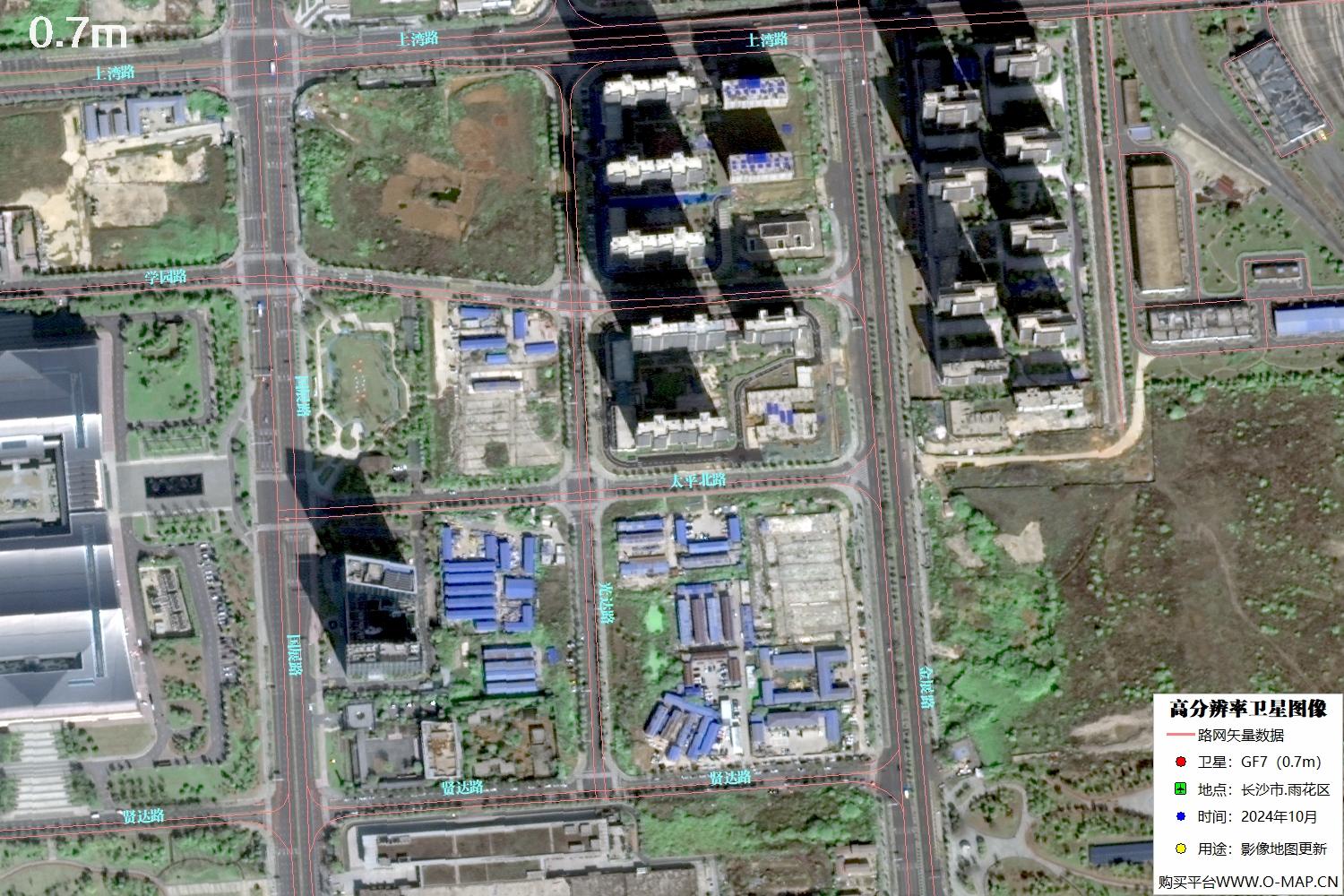 长沙市雨花区2024年高分七号卫星图像
