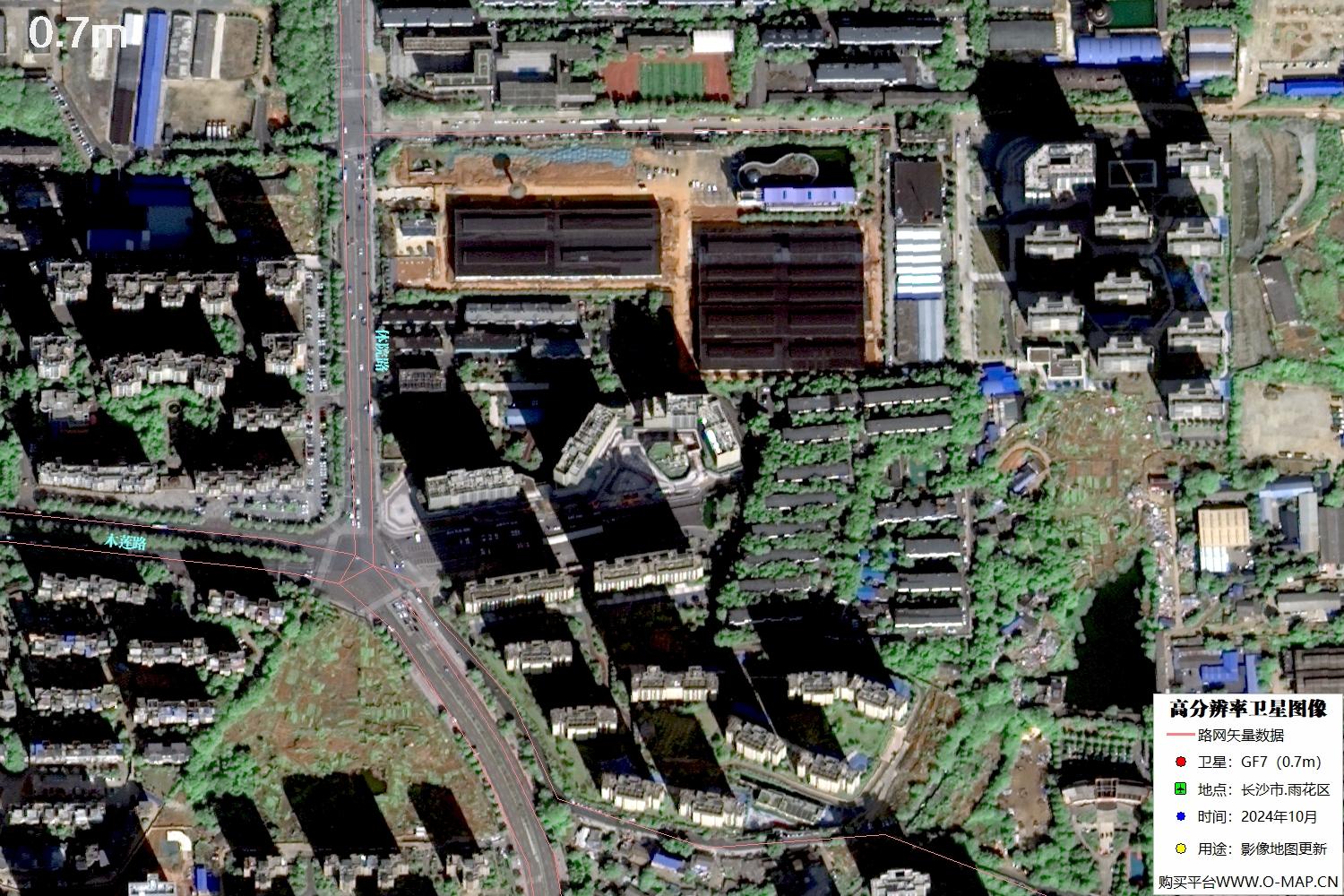 长沙市雨花区2024年高分七号卫星图像