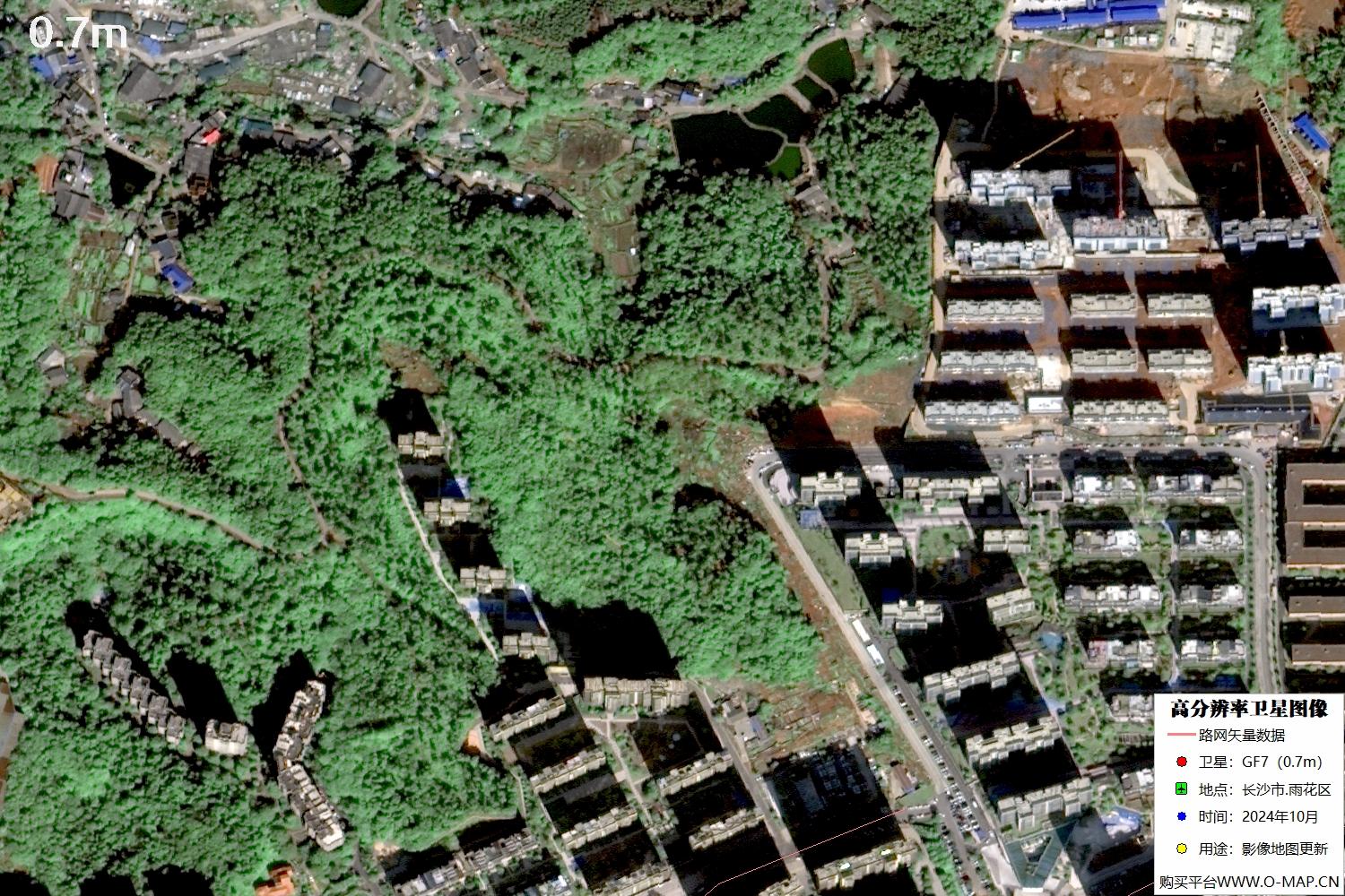 长沙市雨花区2024年高分七号卫星图像